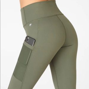 Army green fabletics leggings worn once